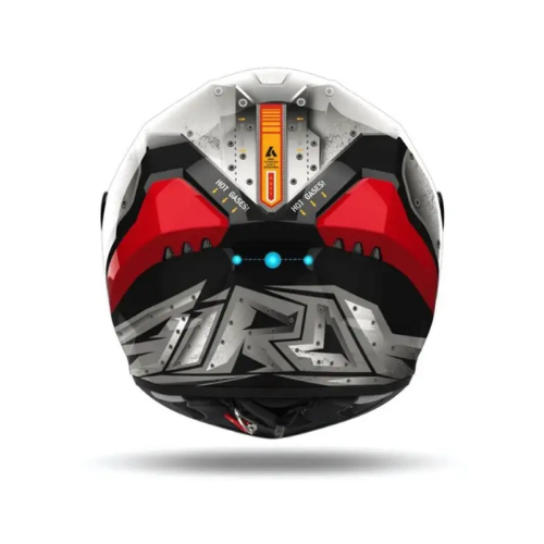 Casco Airoh Connor Bot visto da dietro, logo Airoh ed estrattori d'aria posteriori