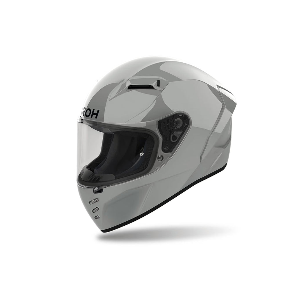 Airoh Connor Color Grigio Cemento Lucido (CN98), casco integrale in vista laterale di tre quarti