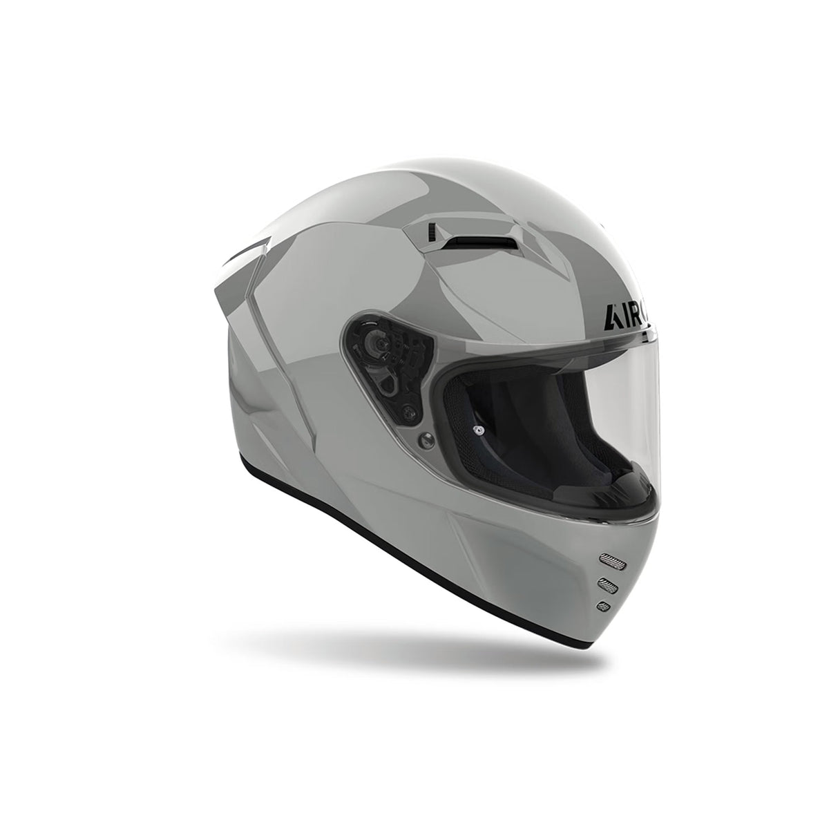 Casco integrale Airoh Connor Color Grigio Cemento Lucido, vista di tre quarti dal lato opposto