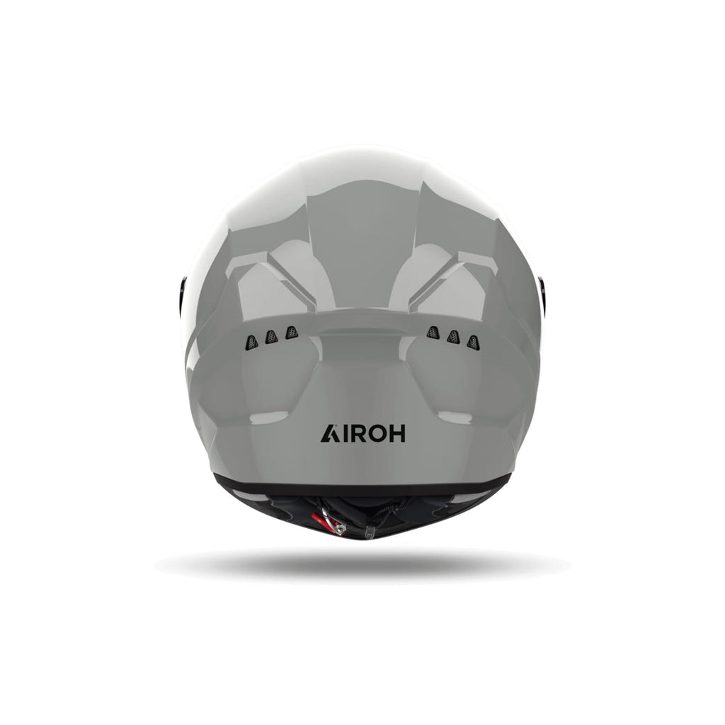 Airoh Connor Color Grigio Cemento Lucido (CN98), vista posteriore con il logo Airoh