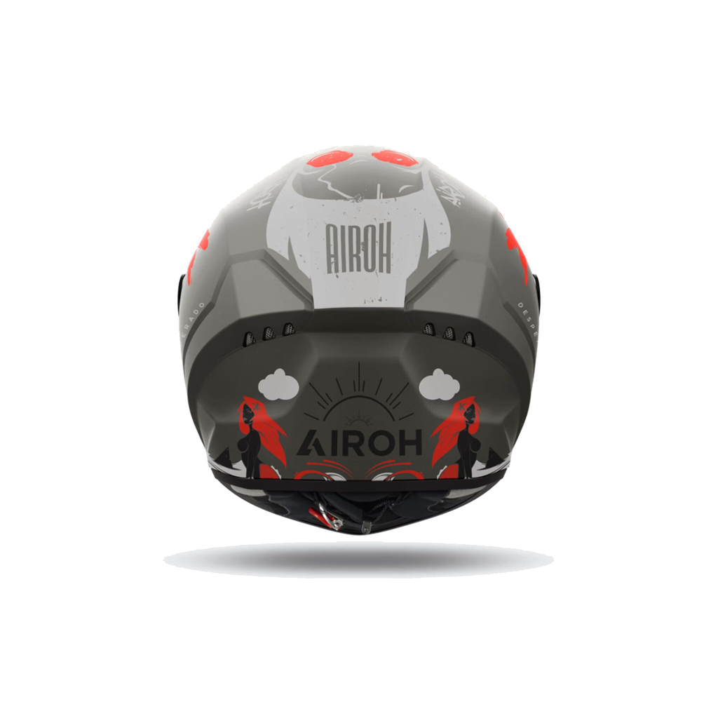 Airoh Connor Desperado Grigio/Arancio/Nero Opaco CND32 casco integrale, vista posteriore