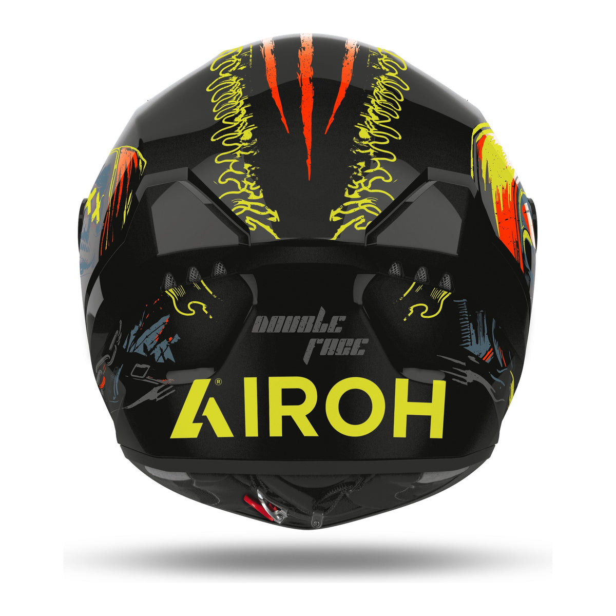 Airoh Connor Double Face Nero/Giallo Fluo Lucido (CNDBF35), vista posteriore con il logo Airoh