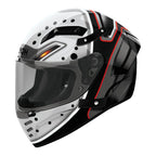 Airoh Connor Masker Bianco/Nero Lucido (CNM17), casco integrale in vista laterale di tre quarti