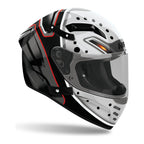 Casco integrale Airoh Connor Masker Bianco/Nero Lucido, vista di tre quarti dal lato opposto