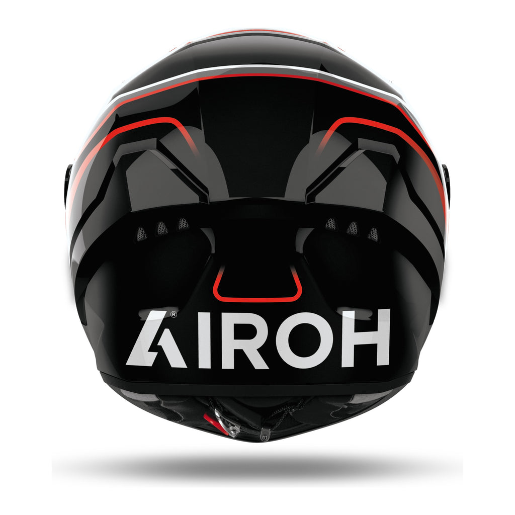 Airoh Connor Masker Bianco/Nero Lucido (CNM17), vista posteriore con il logo Airoh