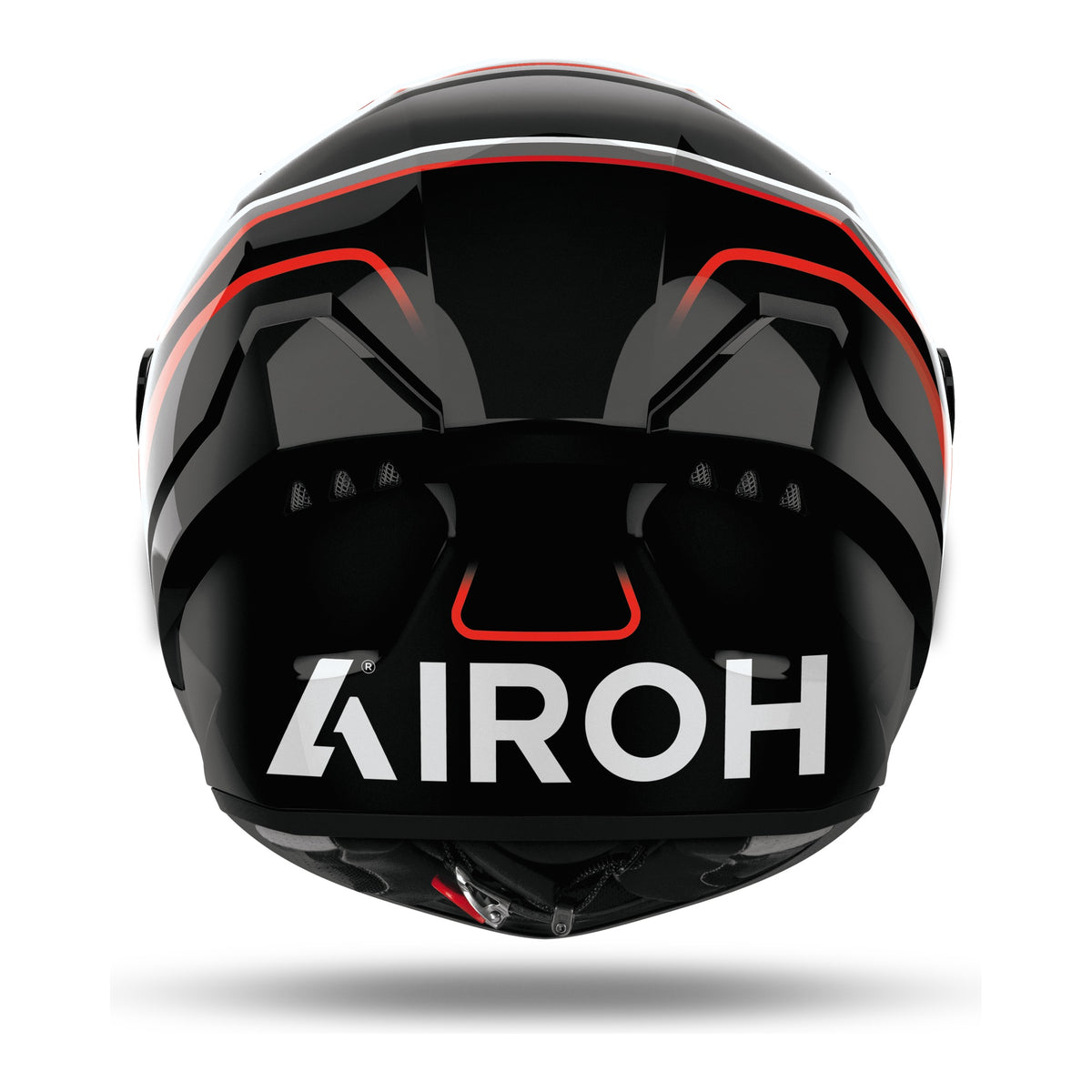Airoh Connor Masker Bianco/Nero Lucido (CNM17), vista posteriore con il logo Airoh