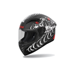Airoh Connor Myth Nero/Bianco/Rosso Opaco CNM35 casco integrale, vista di tre quarti sinistra