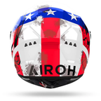 Profilo destro del casco Airoh Connor Nation con teschio grigio e bande rosse
