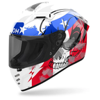 Casco integrale Airoh Connor Nation bianco a stelle e strisce, tre quarti anteriore sinistra