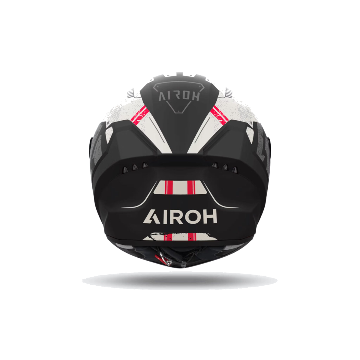 Airoh Connor Omega Bianco/Nero/Rosso Opaco CNO35 casco integrale, vista posteriore