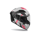 Airoh Connor Omega Bianco/Nero/Rosso Opaco CNO35 casco integrale, vista di tre quarti destra