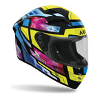Casco integrale Airoh Connor Stellar Multicolore Lucido, vista di tre quarti dal lato opposto
