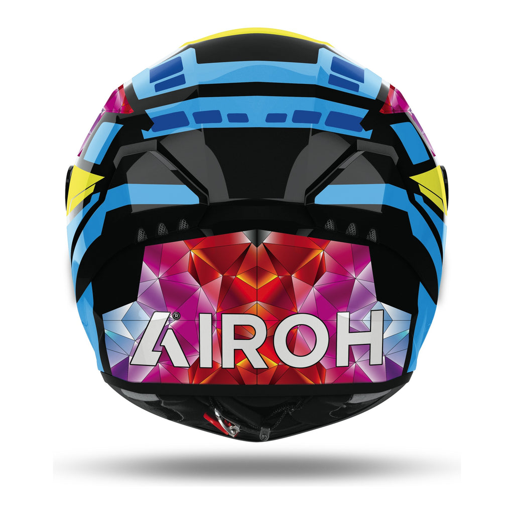Airoh Connor Stellar Multicolore Lucido (CNS54), vista posteriore con il logo Airoh