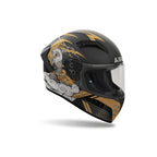 Casco integrale Airoh Connor Zeus Nero/Oro Opaco, vista di tre quarti dal lato opposto