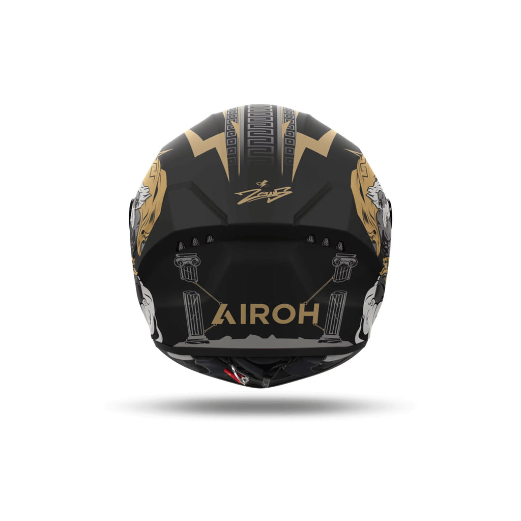 Airoh Connor Zeus Nero/Oro Opaco (CNZ35), vista posteriore con il logo Airoh
