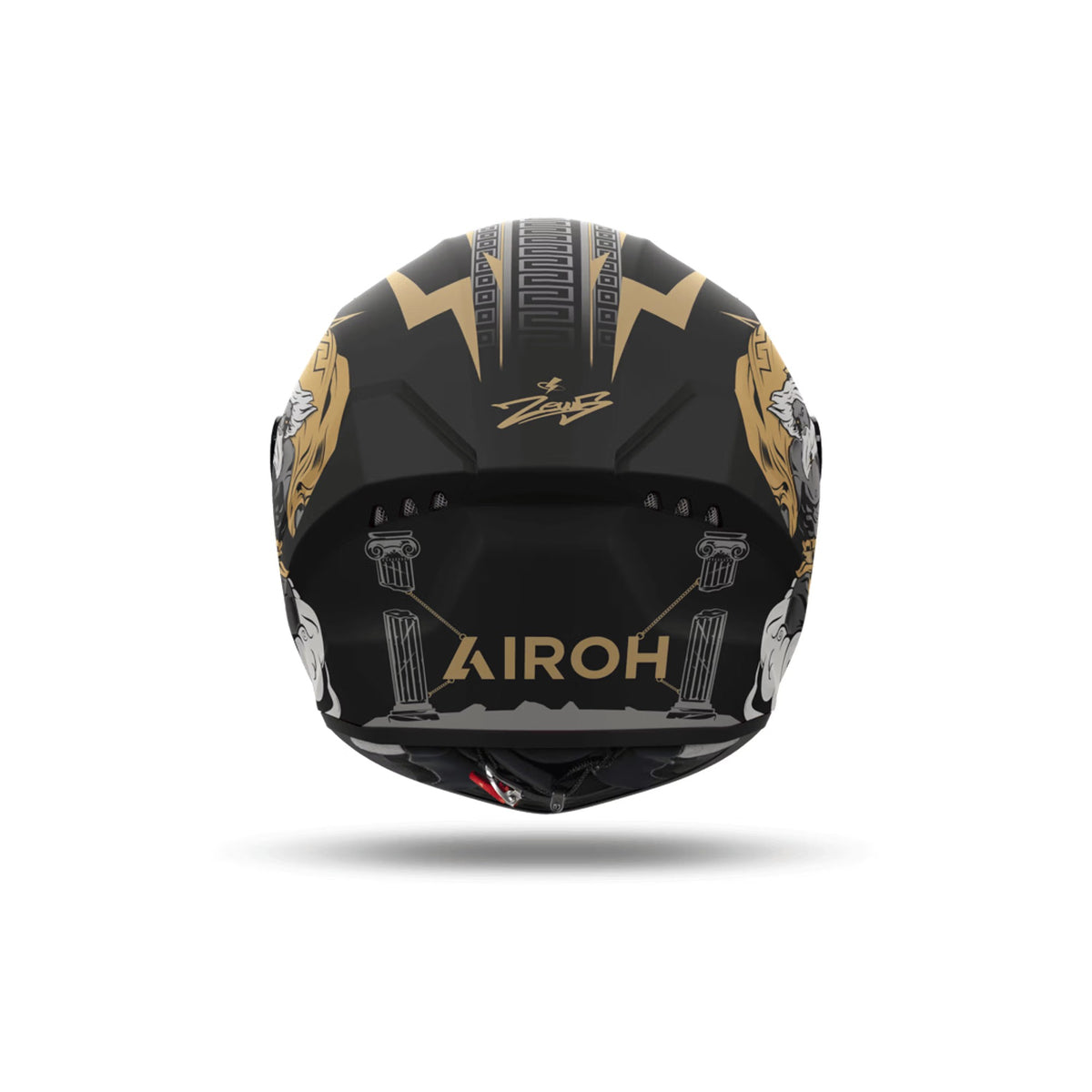 Airoh Connor Zeus Nero/Oro Opaco (CNZ35), vista posteriore con il logo Airoh