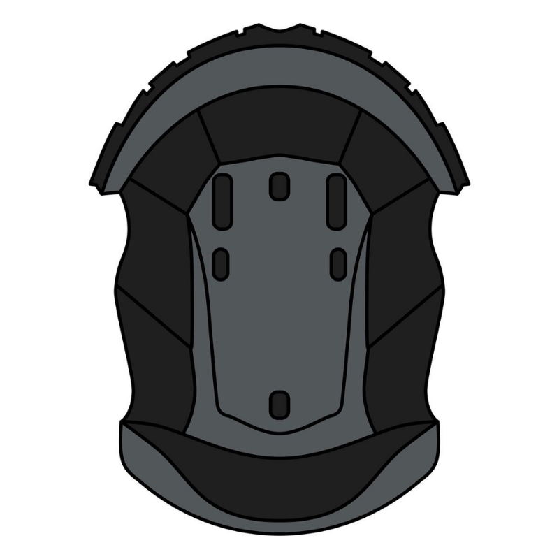 Cuffia interna nera Airoh Commander Crown Padding, ricambio originale disponibile nelle taglie da XS a XXL
