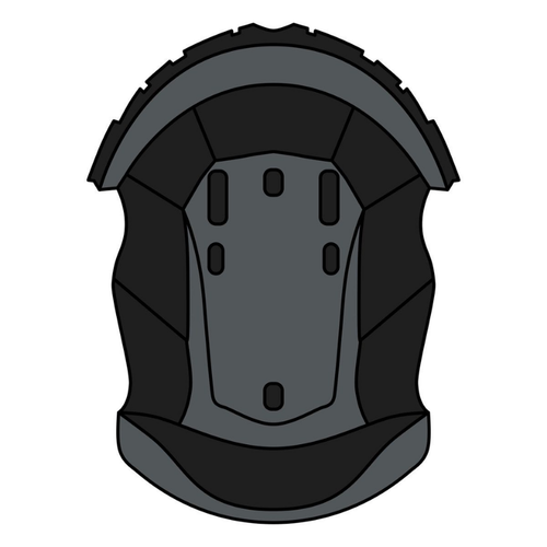 Cuffia interna nera Airoh Commander Crown Padding, ricambio originale disponibile nelle taglie da XS a XXL