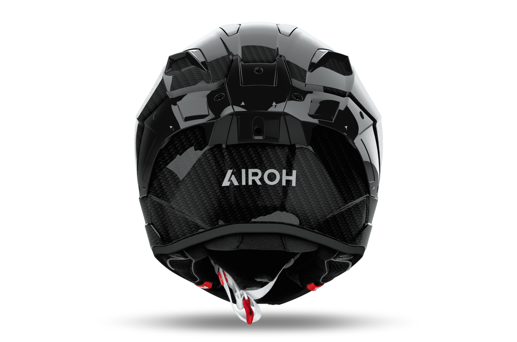 Airoh GP 800 Carbon Lucido visto da dietro, con la parte posteriore della calotta
