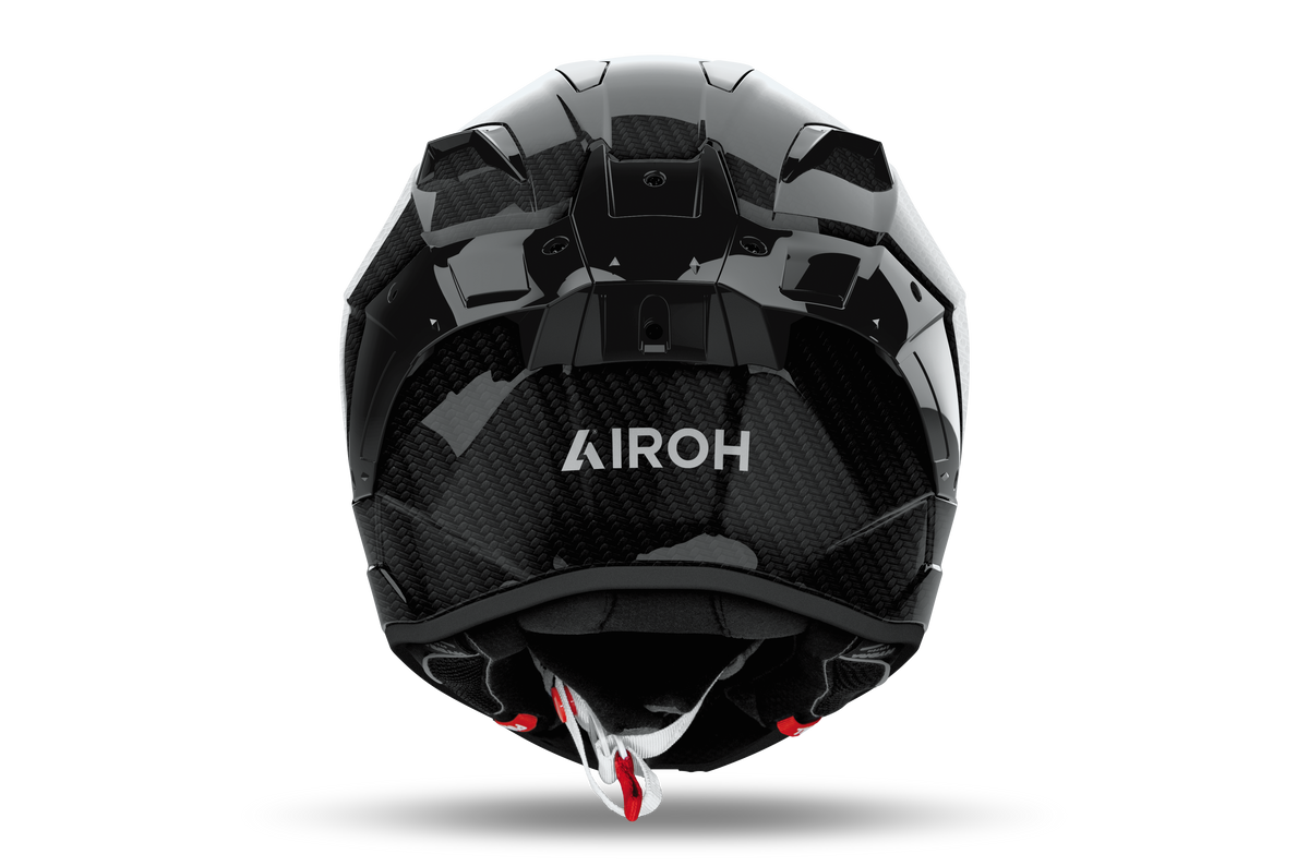 Airoh GP 800 Carbon Lucido visto da dietro, con la parte posteriore della calotta