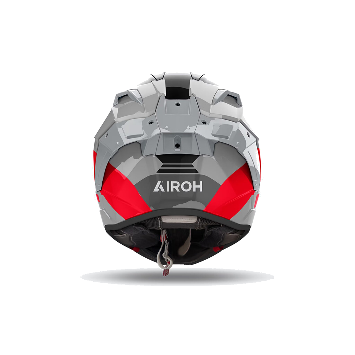 Airoh GP 800 Competition Grigio/Rosso/Nero Lucido GP8C55, casco integrale, vista frontale di tre quarti