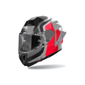 Airoh GP 800 Competition Grigio/Rosso/Nero Lucido GP8C55, casco integrale, vista di tre quarti dal lato sinistro