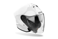 Airoh H 21 Color bianco lucido, casco jet con visiera lunga, vista di tre quarti anteriore