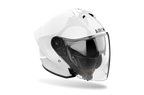 Airoh H 21 Color bianco lucido, casco jet con visiera lunga, vista di tre quarti anteriore