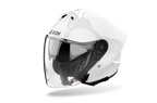 Casco jet Airoh H 21 bianco lucido visto di tre quarti dal lato opposto