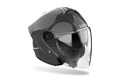Airoh H 21 Color grigio scuro lucido, casco jet con visiera lunga, vista di tre quarti anteriore
