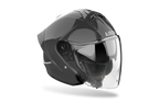 Airoh H 21 Color grigio scuro lucido, casco jet con visiera lunga, vista di tre quarti anteriore