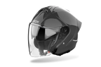 Casco jet Airoh H 21 grigio scuro lucido visto di tre quarti dal lato opposto