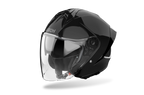 Casco jet Airoh H 21 nero lucido visto di tre quarti dal lato opposto