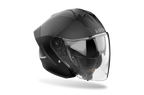 Airoh H 21 Color nero opaco, casco jet con visiera lunga, vista di tre quarti anteriore