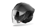Casco jet Airoh H 21 nero opaco visto di tre quarti dal lato opposto