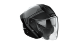 Airoh H 21 Square nero e antracite, casco jet con visiera lunga visto di tre quarti