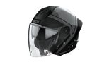 Casco jet Airoh H 21 Square nero opaco e lucido visto di tre quarti dal lato opposto