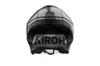 Airoh H 21 Square visto da dietro, con grande logo Airoh grigio sulla calotta nera