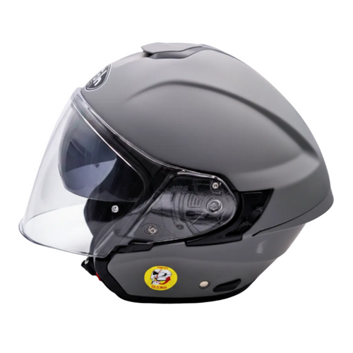 Profilo sinistro del casco jet Airoh H.20 grigio opaco con visiera lunga chiusa