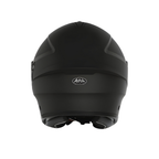 Retro del casco jet Airoh H.20 nero opaco con logo ovale, foto su fondo bianco