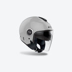 Airoh Helyos HE681 grigio cemento lucido, lato destro con visiera lunga trasparente