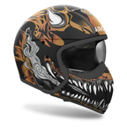 Profilo destro del casco Airoh J110 ONI nero opaco con decorazione dorata
