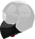 Mentoniera Nero Glitter originale Airoh J135M per casco J 110, mostrata su un casco in trasparenza, foto ufficiale del ricambio
