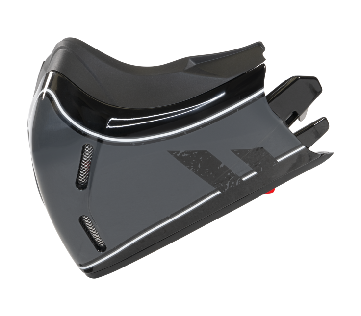 Mentoniera Raster Grigio Scuro Lucido originale Airoh J1R99M per casco J 110, foto ufficiale del ricambio
