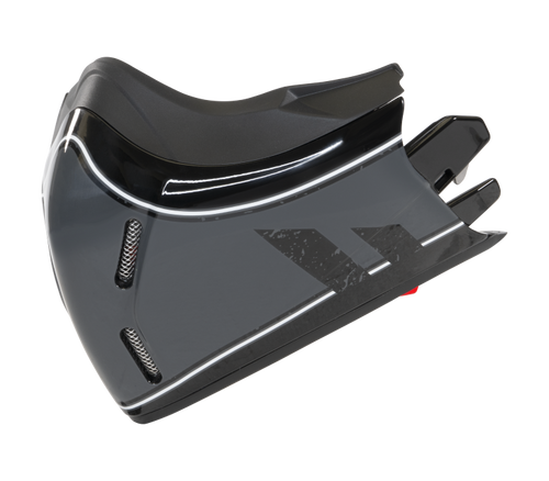 Mentoniera Raster Grigio Scuro Lucido originale Airoh J1R99M per casco J 110, foto ufficiale del ricambio