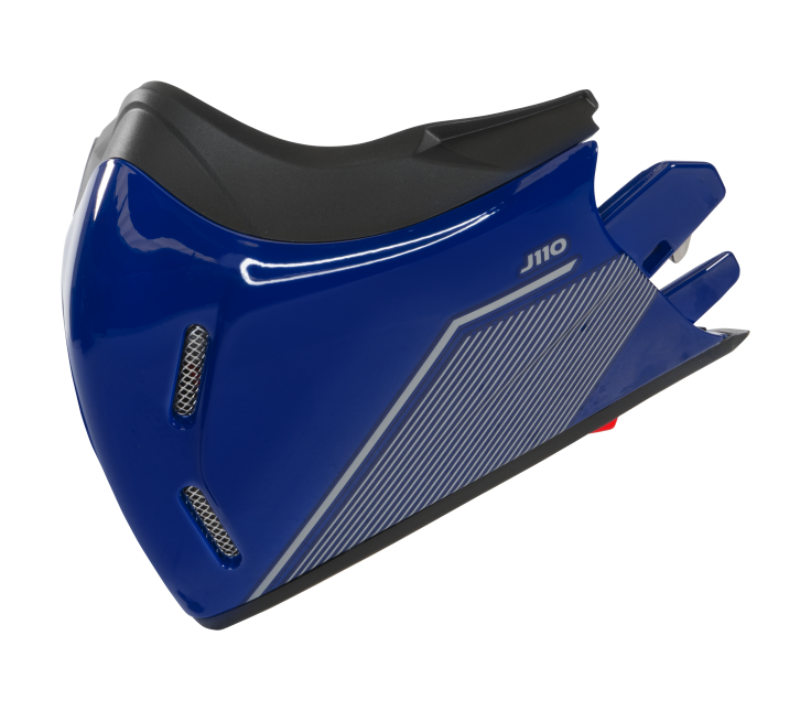 Mentoniera Slim Blu Lucido originale Airoh J1S18M per casco J 110, foto ufficiale del ricambio