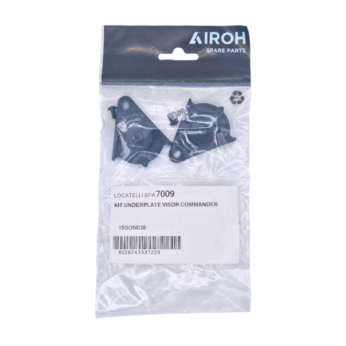 Kit sottoplacche visiera Airoh 15SON038 per casco Commander – confezione originale Airoh Spare Parts con le due placche destra e sinistra, camme e molle