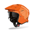 Airoh Kombakt arancio lucido, casco jet 2 in 1 con frontino e sun visor, vista laterale di tre quarti