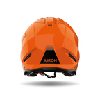 Airoh Kombakt arancio lucido visto da dietro, con logo Airoh sulla calotta