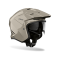 Airoh Kombakt cappuccino lucido, casco jet 2 in 1 con frontino e sun visor, vista laterale di tre quarti